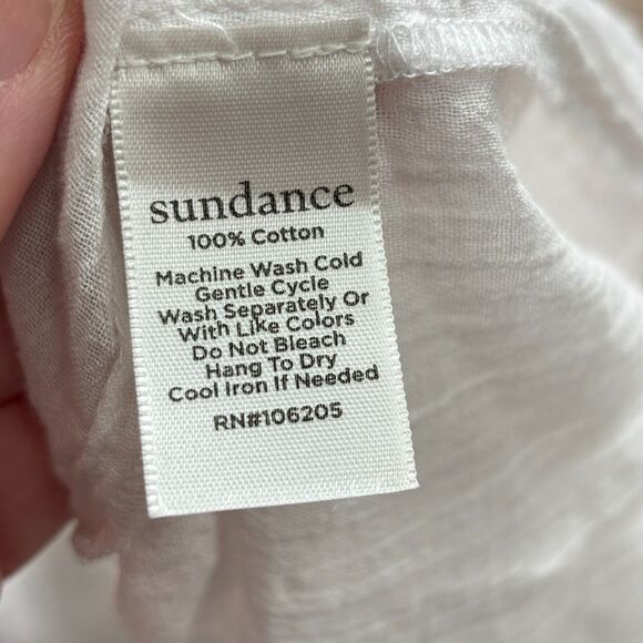 Sundance Prairie Tunic Dress Coverup Small White Cottage Western Boho Oversized - Picture 8 of 9